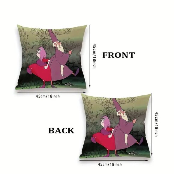 NEW Wizards Duel Sword In the Stone Merlin Mad Madame Mim 18x18 Throw Pillow Inc - Picture 5 of 7